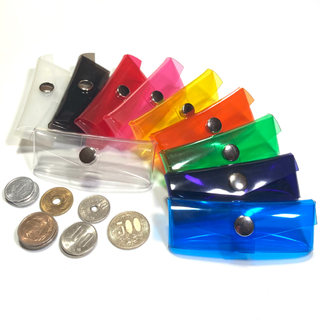 クリアミニコインケース 透明PVCミニ財布 小銭入れ メイン画像