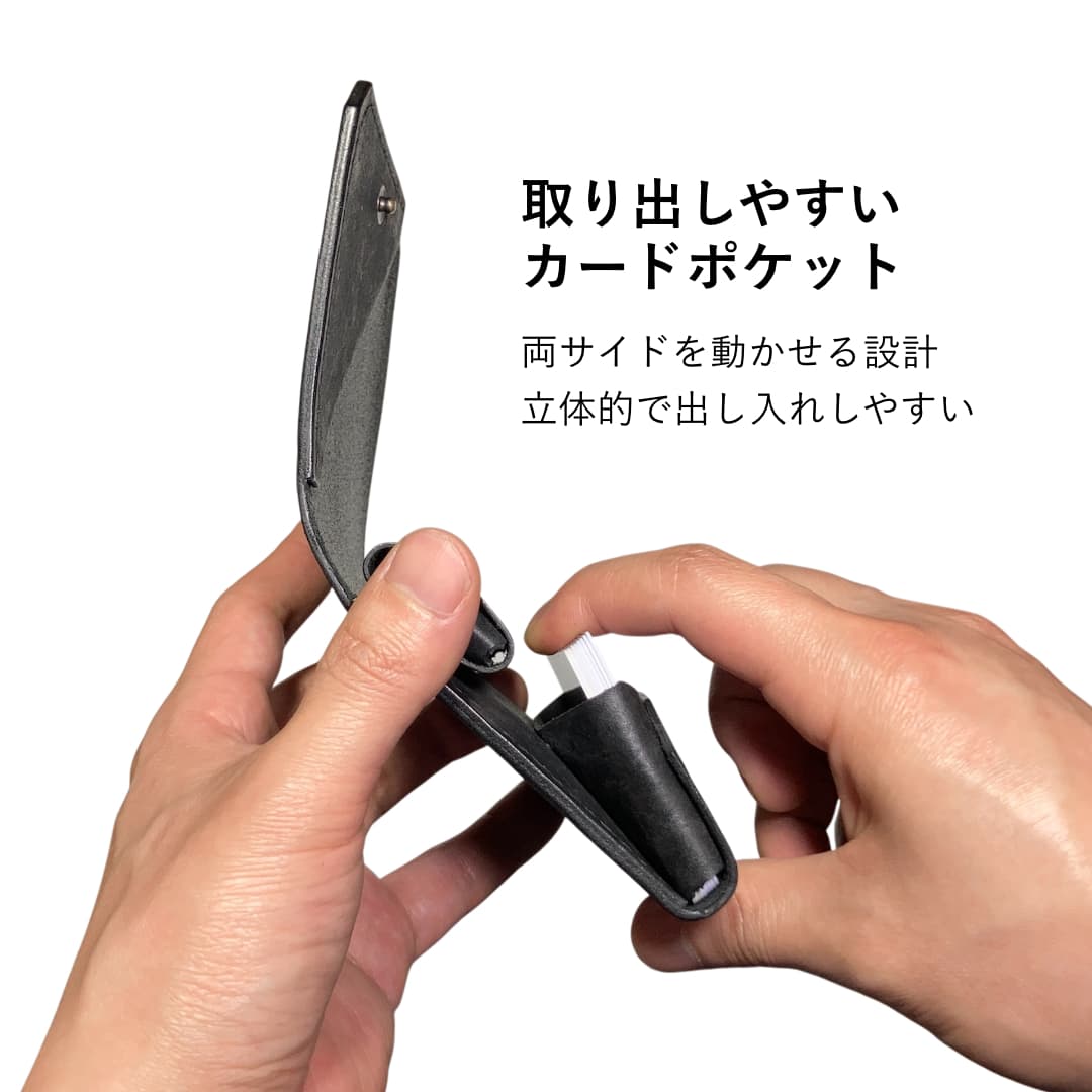 お札を折らないミニマリスト財布 カードポケット