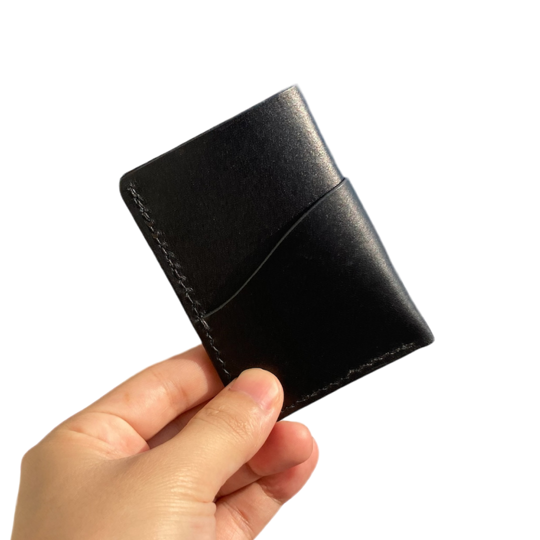 本革カードケース ミニマリスト向け 手縫いハンドメイド 背面