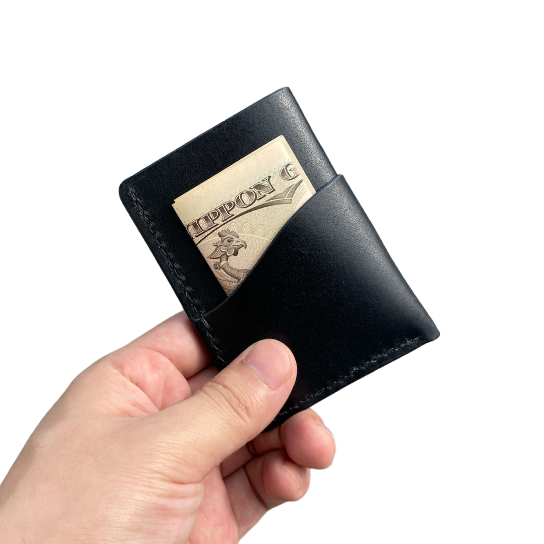 本革カードケース ミニマリスト向け 手縫いハンドメイド お札収納