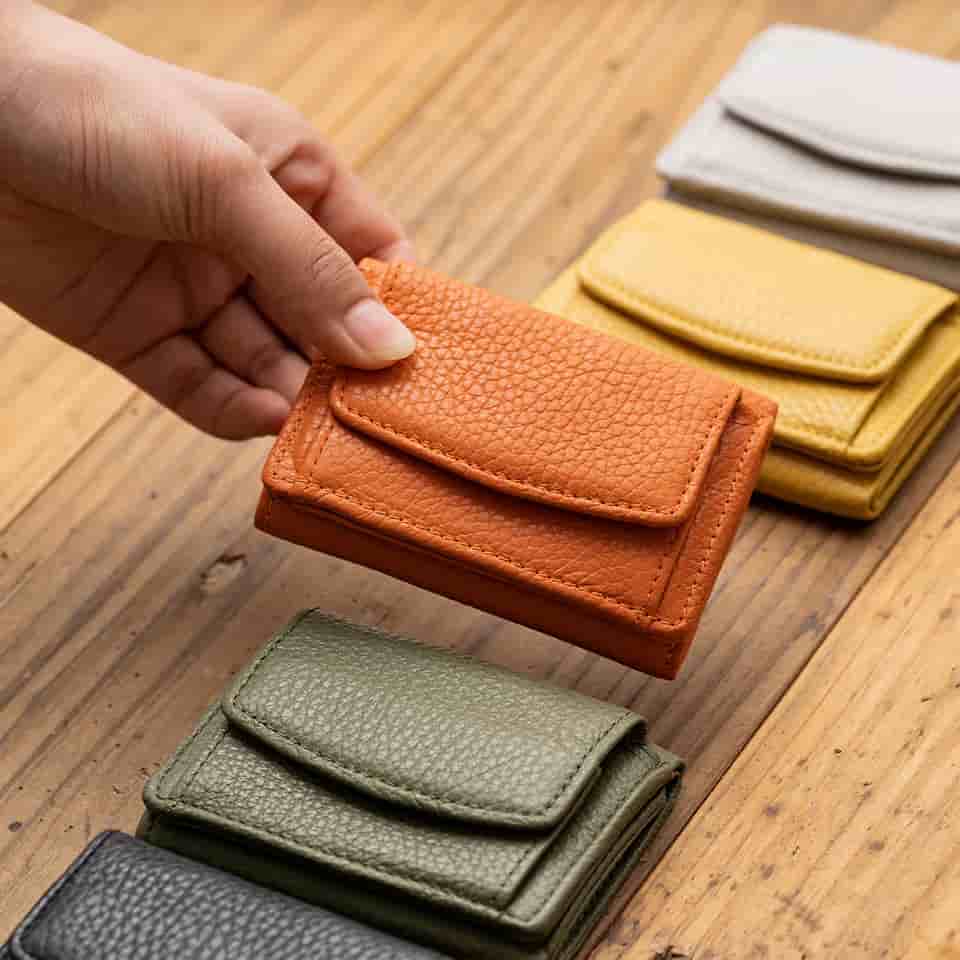 イタリア製シュリンクレザー スキミング防止機能付き ミニ財布 三つ折り財布｜MURAより