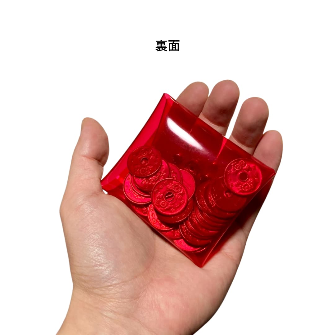 クリアコインケース 中身が見える透明小銭入れ ふっくらシルエット 背面