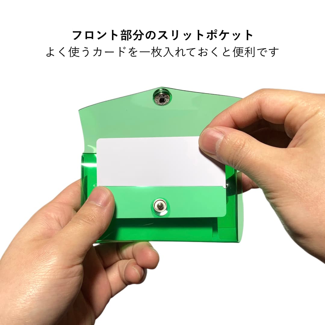 透明PVCカードケース シングルボタン付き ミニマリスト向け財布 フロントポケット