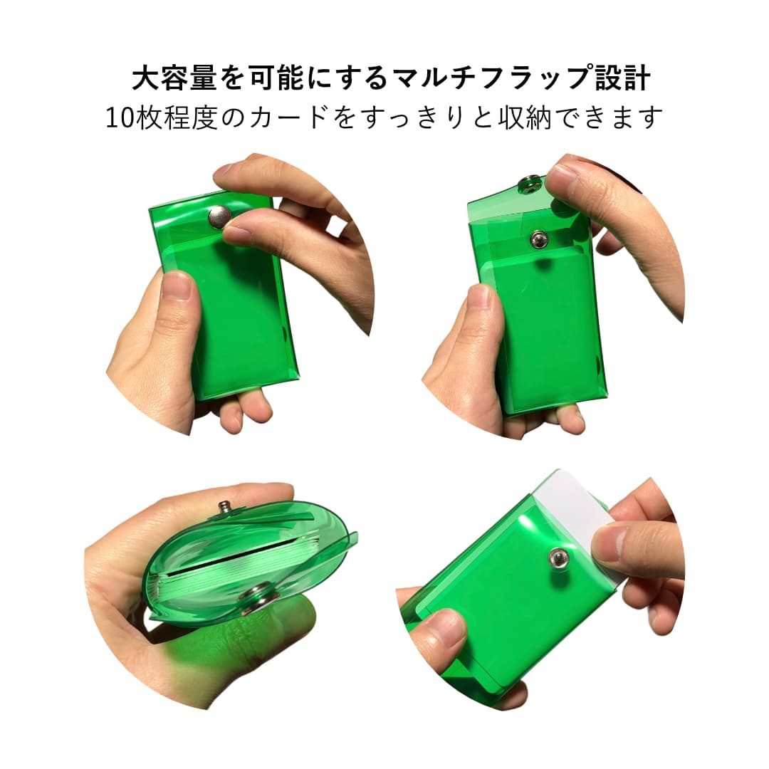 透明PVCカードケース シングルボタン付き ミニマリスト向け財布 容量