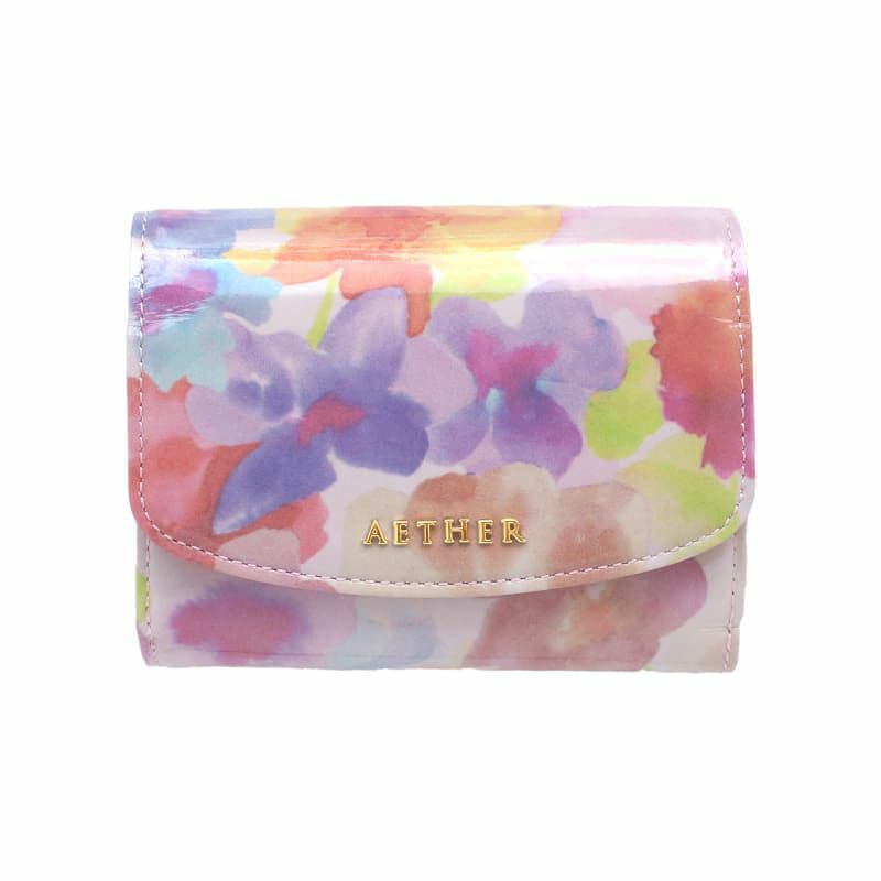 エナメルレザー「ルリアン」二つ折り財布（かぶせ）｜エーテルより