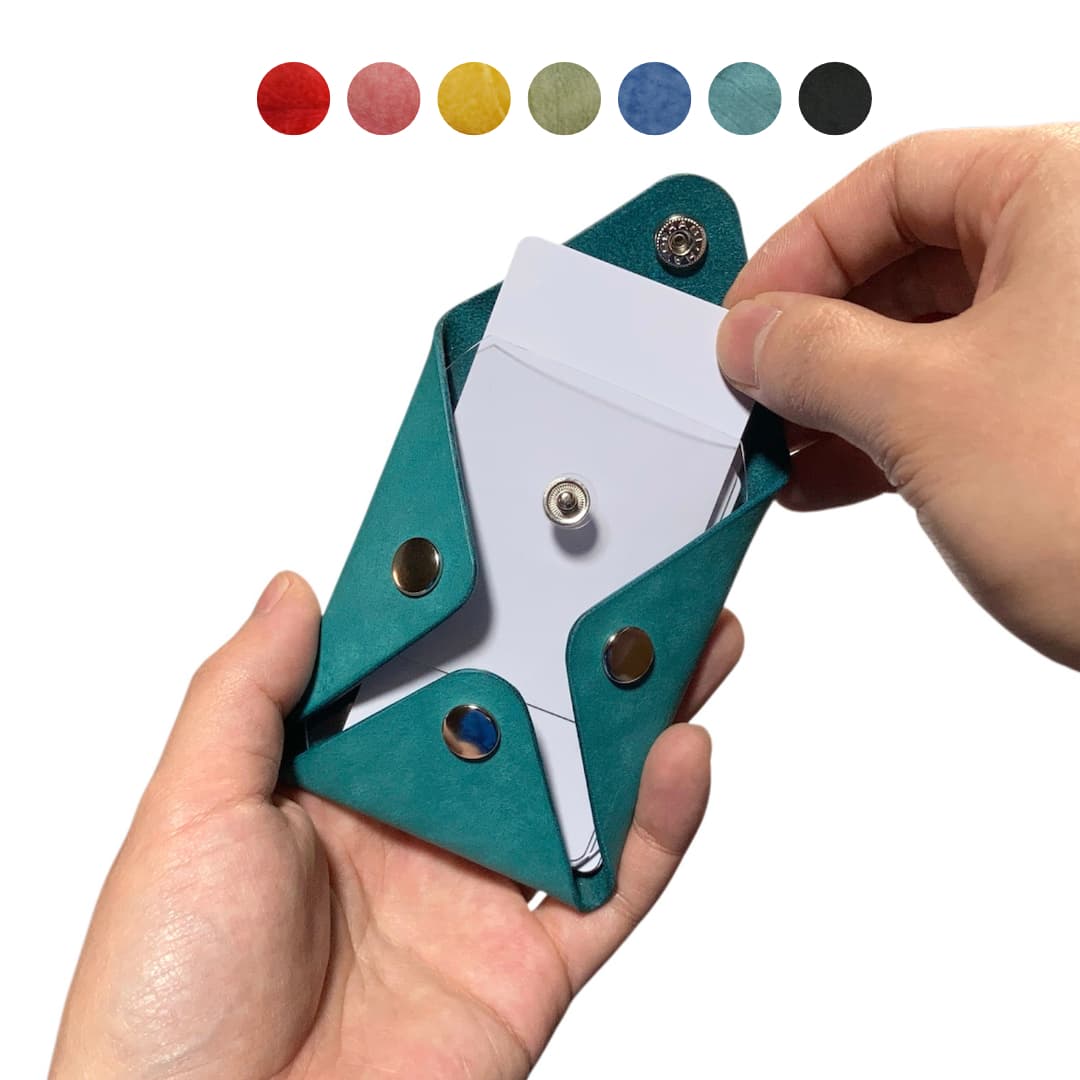 本革とクリアPVCのカードケース キャッシュレス向け メイン画像