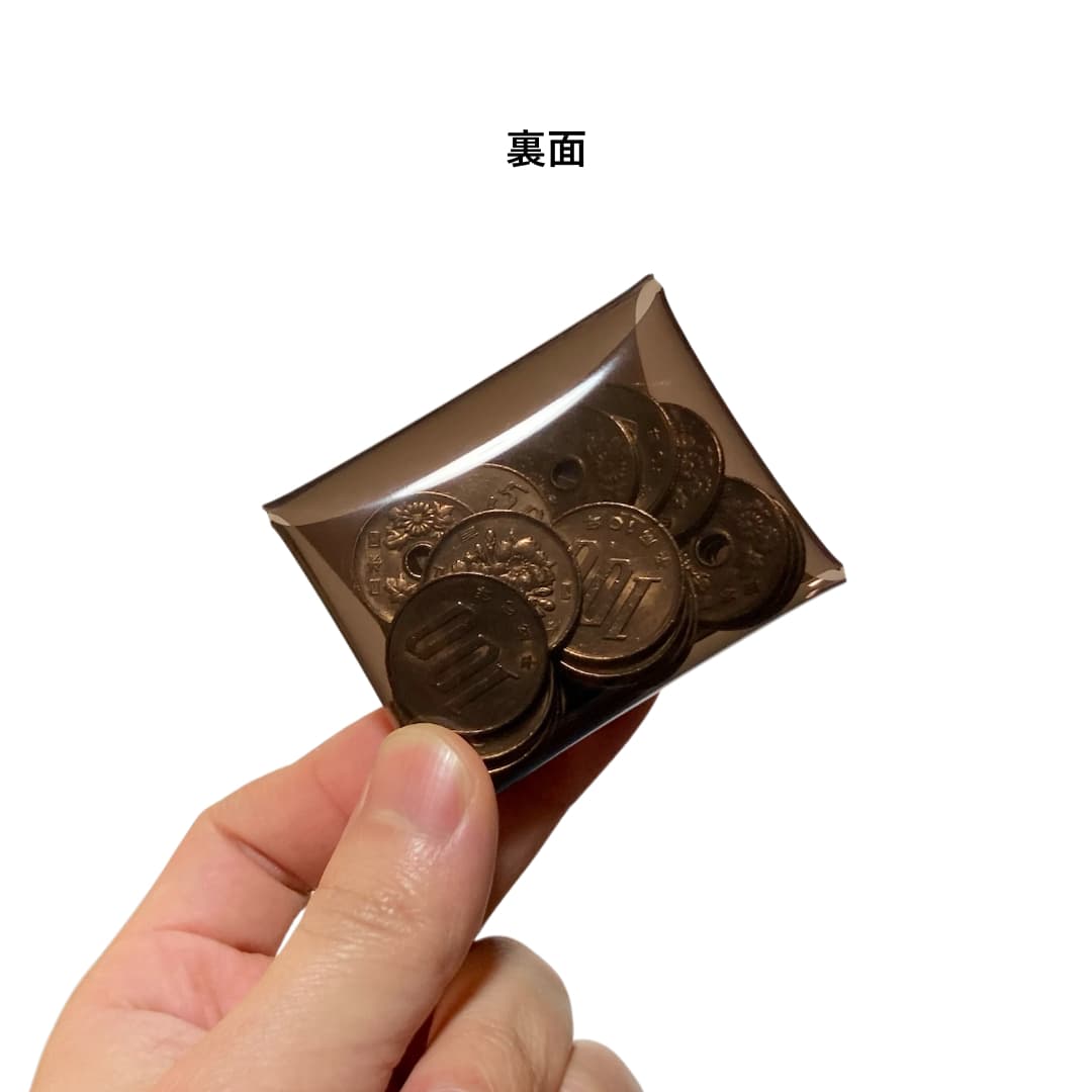クリアミニコインケース 透明小銭入れ コンパクト 背面