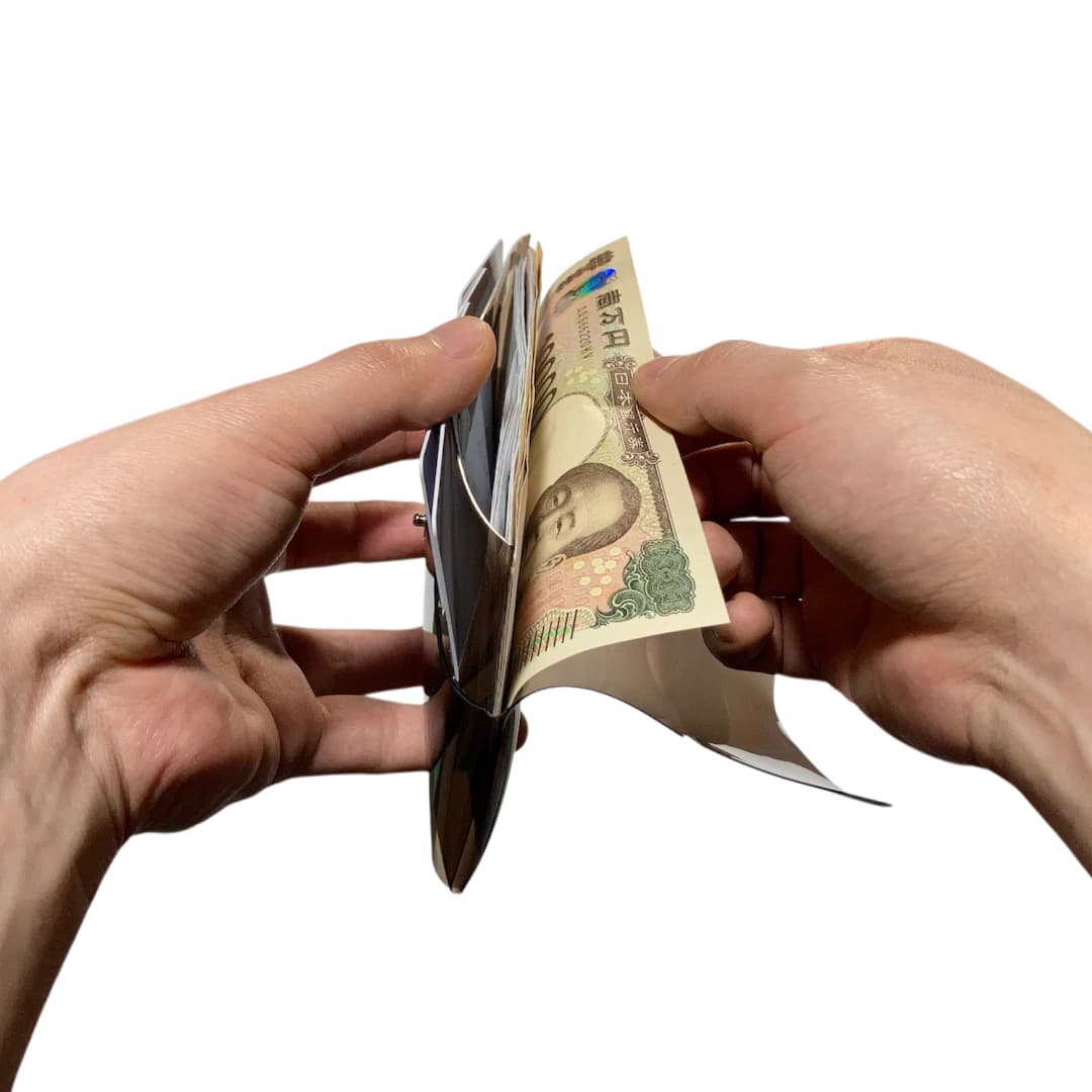 透明長財布 お札とカード専用 クリアウォレット キャッシュレス財布 お札の出し入れ