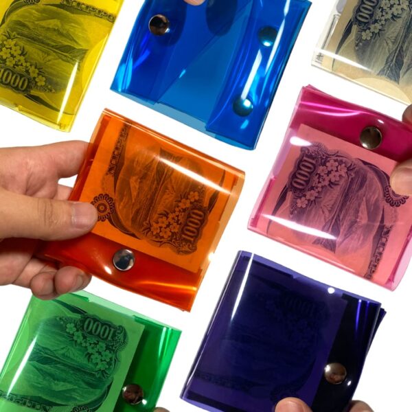 「2点セット」とにかく軽い透明ミニ財布｜お札折らない・使いやすいクリアPVCウォレット