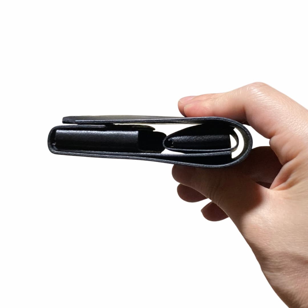 ミニマリスト 二つ折り財布 国産本革 お札折らない コンパクト 厚さ