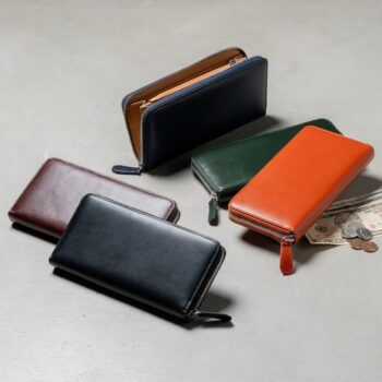 牛革 スキミング防止機能付き YKKラウンドファスナー 長財布｜MURAより