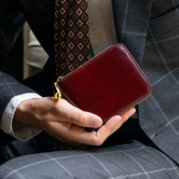 アニリンコードバン ラウンドファスナー二つ折り財布|チマブエより