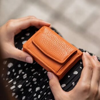 イタリア製シュリンクレザー スキミング防止機能付き ミニ財布 三つ折り財布｜MURAより