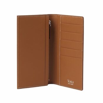 長財布(ジップポケット付)フレンチグレインカーフ TAN|R4Uより