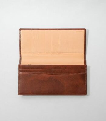 ファスナー付通しマチ長財布|シラサギレザー|キプリスより