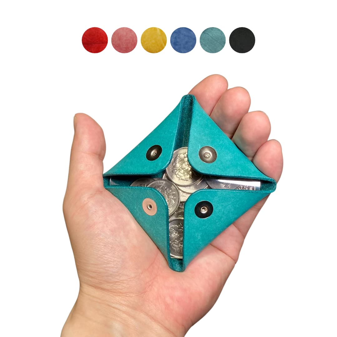 本革とクリアPVCのコインケース イタリア産マヤレザー使用のハンドメイド財布 メイン