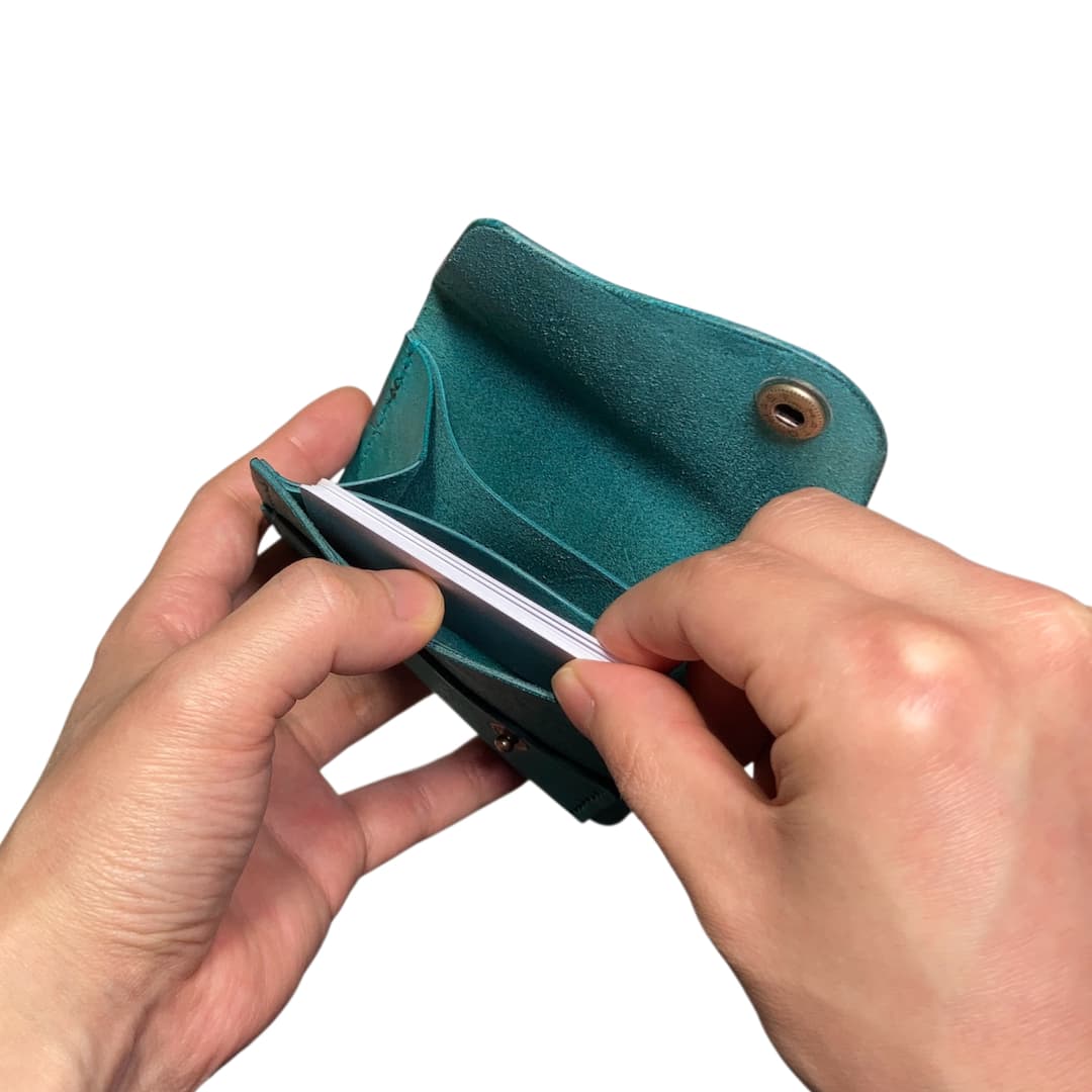 クロスフラップミニウォレット マヤ ターコイズブルー カードポケット