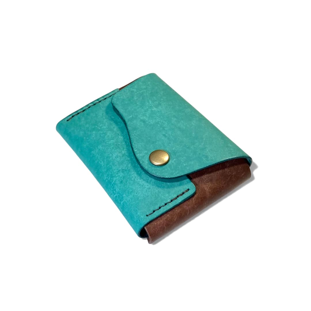 4色のイタリアンレザー クロスフラップミニウォレット フラット