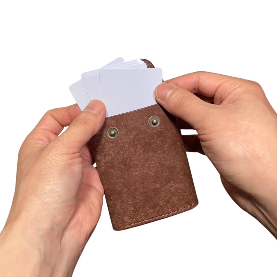 クロスフラップミニウォレット マヤレザー ブラウン カードポケット