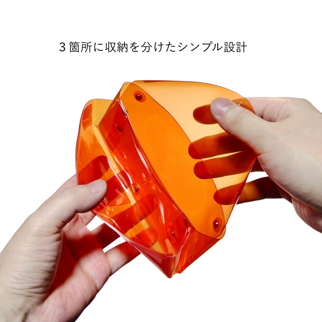 一万円札ぴったり！お札が折らずに入る最小サイズの透明長財布 オープン