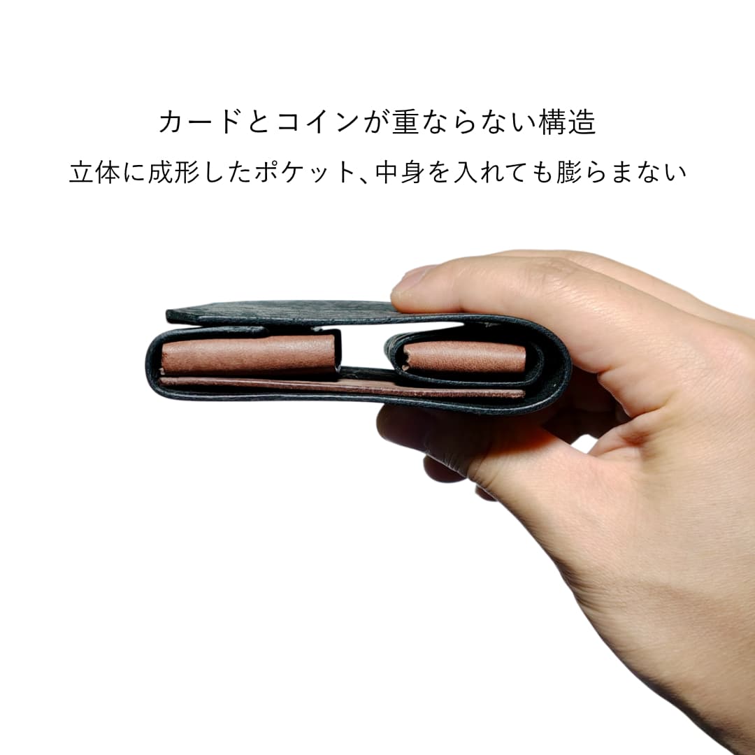 お札を折らないキャッシュレス財布 側面